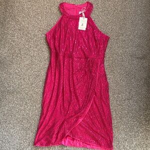 Elegant Pink Sequin Dress